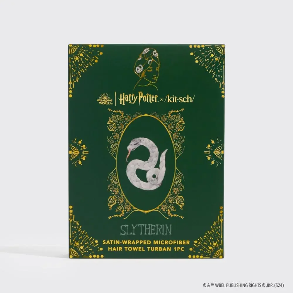 Kitsch x Harry Potter Satin Wrapped Hair Towel NIB Slytherin